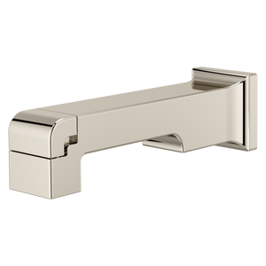Modern Square Tub Spout with Diverter in Polished Nickel
