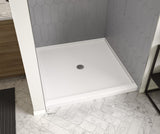 MAAX 106756-000-002-000 Icon 4848 AcrylX Alcove Shower Base with Center Drain in White