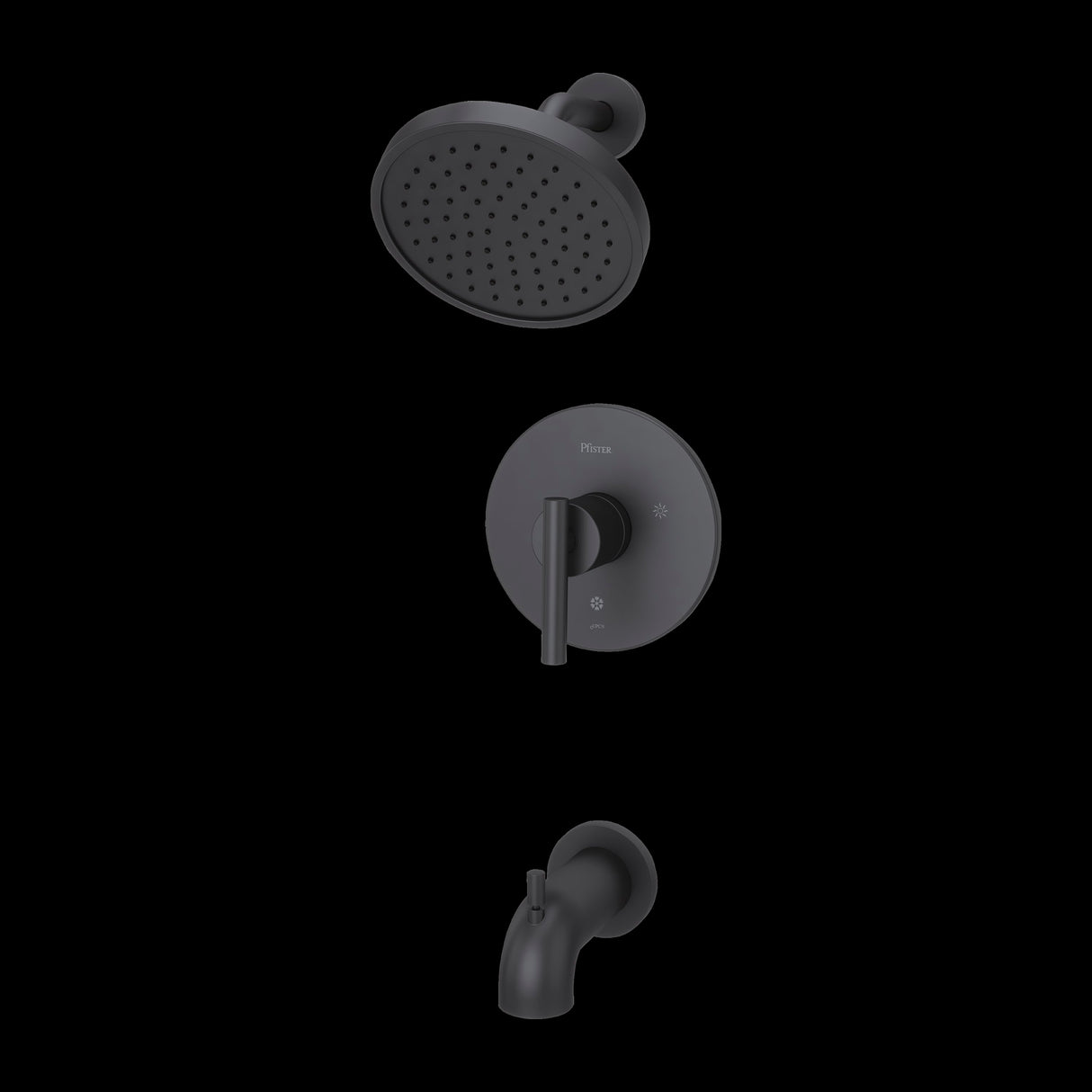 Contempra 1-Handle Tub & Shower Trim Kit in Matte Black