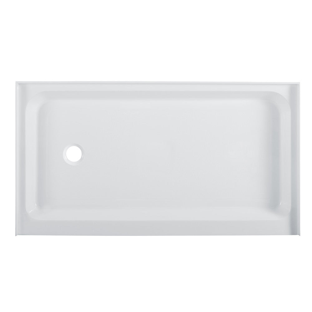 Voltaire 60 x 36 Acrylic White, Single-Threshold, Left-Hand Drain, Shower Base