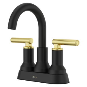 Capistrano 4" Centerset Lavatory Facuet in Matte Black and Brushed Gold