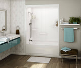 MAAX 107000-L-103-001 Allia TSR-6032 Acrylic Alcove Left-Hand Drain One-Piece Aeroeffect Tub Shower in White