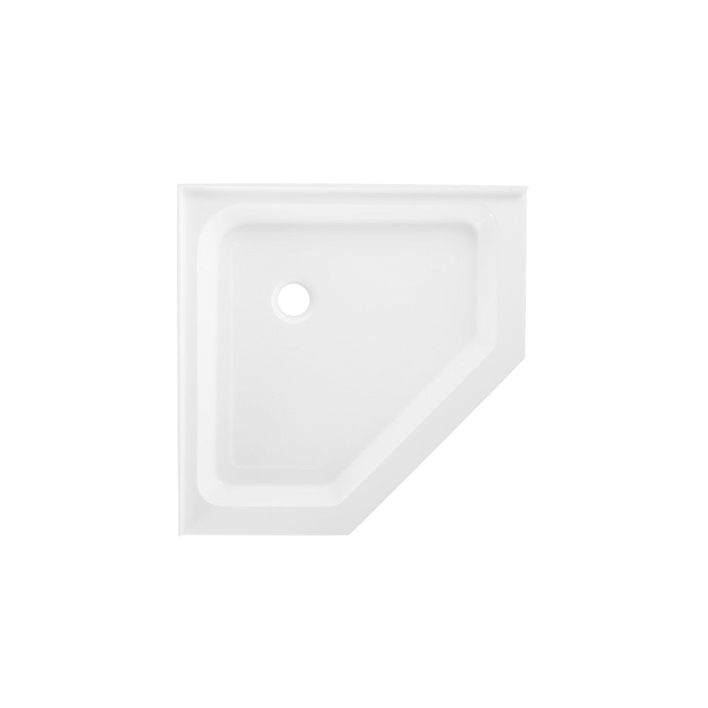 Voltaire 36 x 36 Acrylic White, Single-Threshold, Center Drain, Neo-angle Shower Base