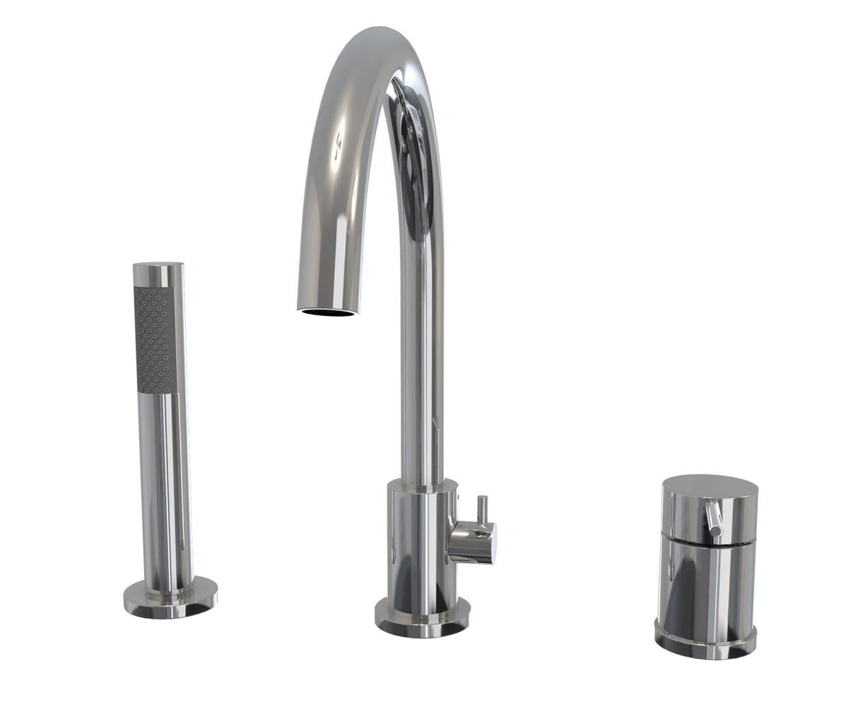 MAAX 10045541-084 Keros Deckmounted Tub Faucet with Handshower in Chrome