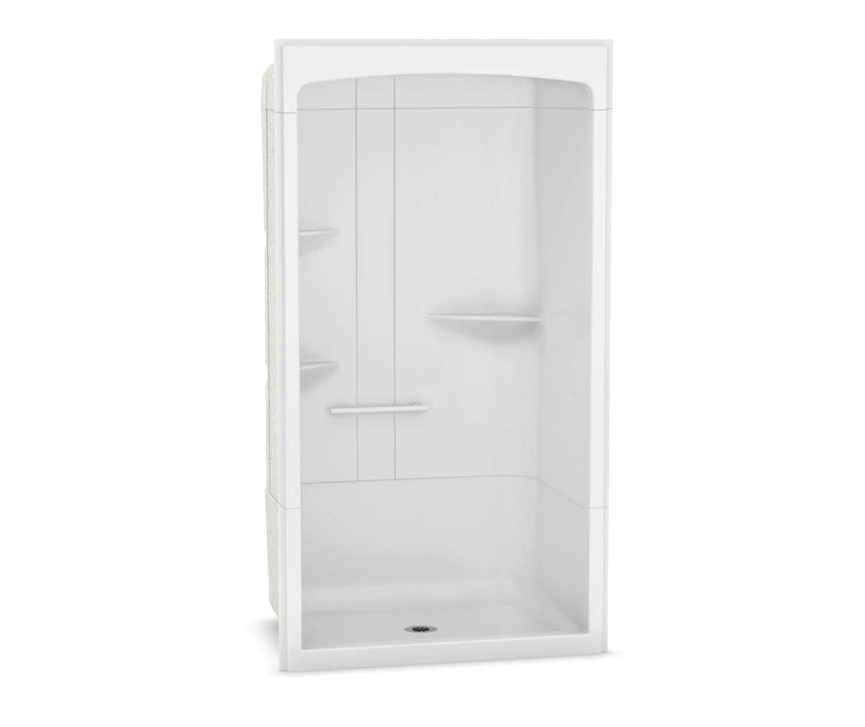 MAAX 105920-SR-000-001 Camelia SHR-4834 Acrylic Alcove Center Drain Three-Piece Shower in White