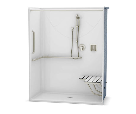 MAAX 106773-000-002-195 OPS-6030 - ANSI Compliant AcrylX Alcove Center Drain One-Piece Shower in White