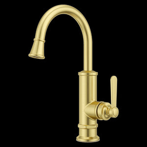Port Haven 1-Handle Bar/Prep Kitchen Faucet in Brushed Gold