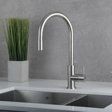 DAX Stainless Steel Single Handle Pull Down Kitchen Faucet, Brushed Stainless Steel DAX-003-02-BN