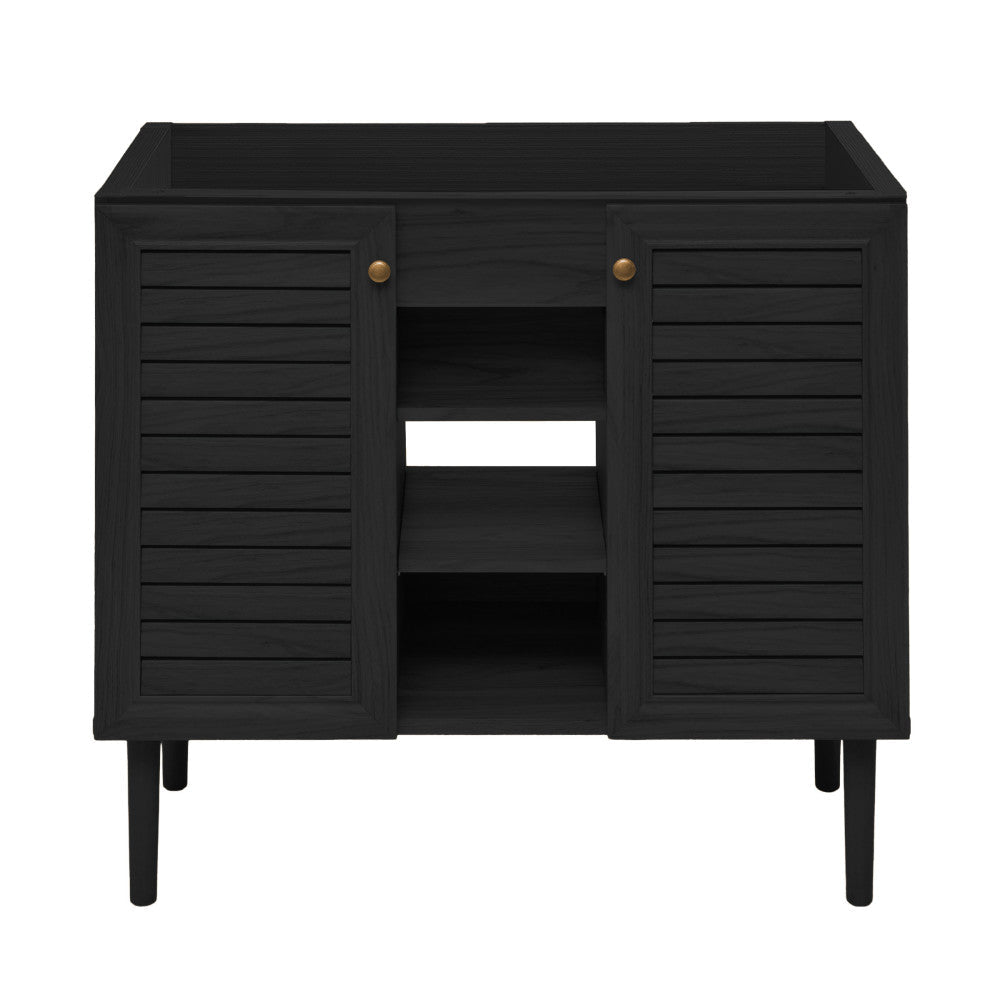 Bron 36" Freestanding Bathroom Vanity Cabinet without Top in Black Oak
