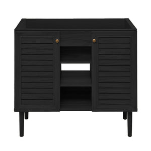 Bron 36" Freestanding Bathroom Vanity Cabinet without Top in Black Oak