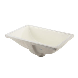DAX Ceramic Square Single Bowl Undermount Bathroom Basin, Ivory BSN-202C-I