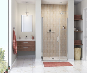 MAAX 138271-900-084-101 Manhattan 45-47 x 68 in. 6 mm Pivot Shower Door for Alcove Installation with Clear glass & Square Handle in Chrome