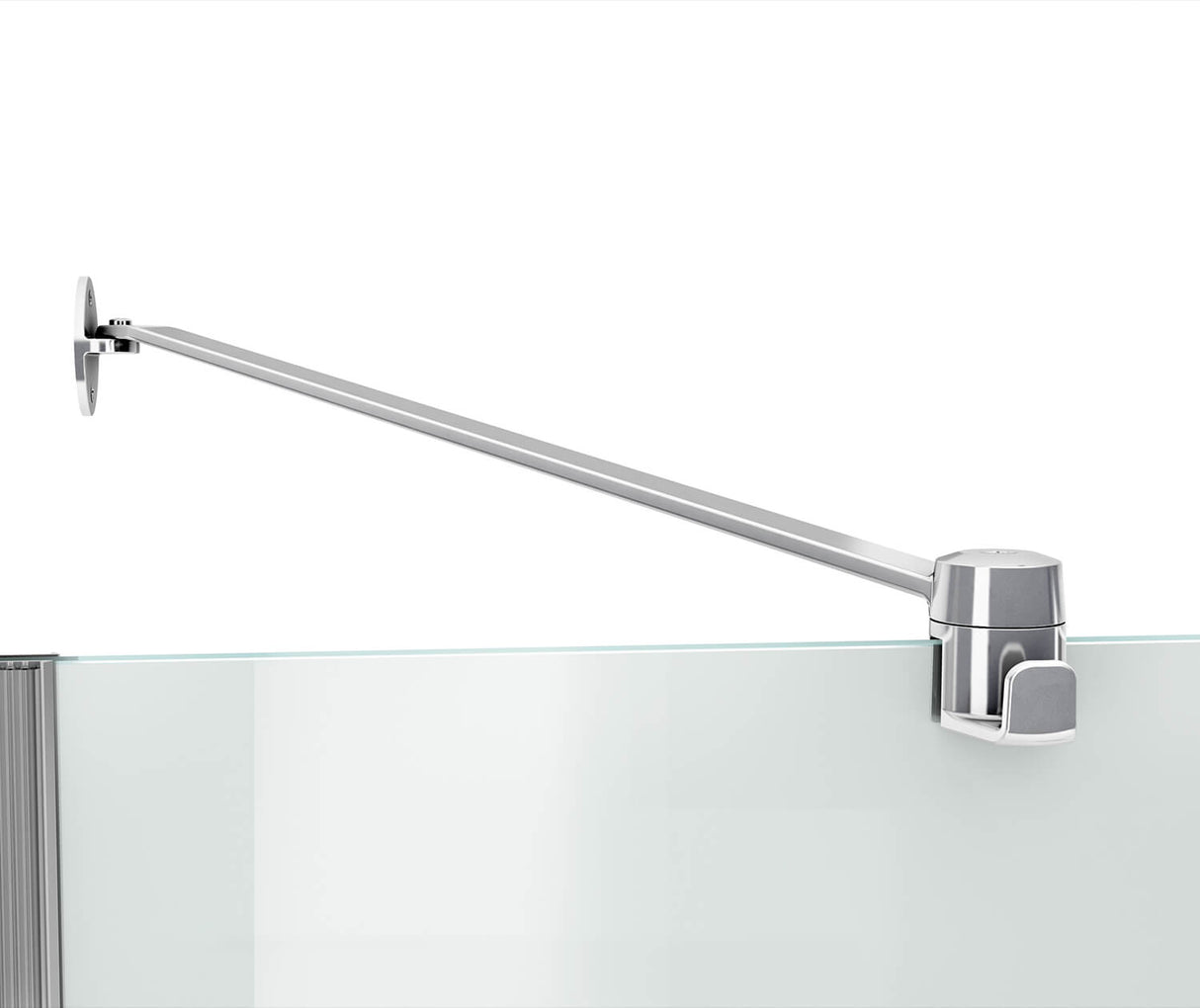 MAAX 136675-900-084-000 Reveal 71 Return Panel for 36 in. Base with Clear glass in Chrome