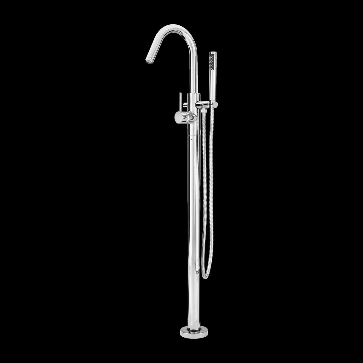 Modern Free Standing Tub Filler in Polished Chrome