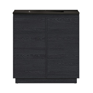 St. Tropez 36" Freestanding Bathroom Vanity in Black Oak with Black Sink Top