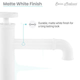 Avallon Single Hole, Single-Handle Wheel, Bathroom Faucet in Matte White