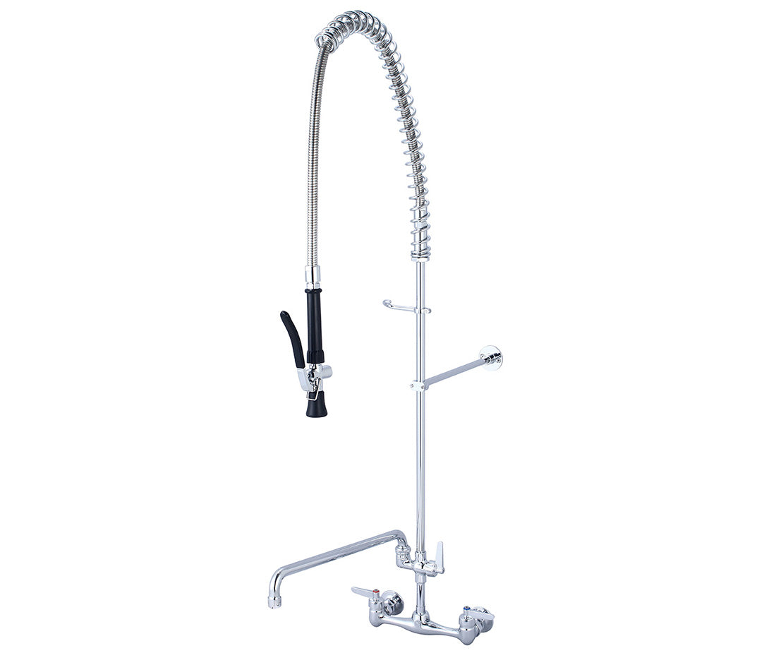 Central Brass 80047-ULE60-AD23 Two Handle Wallmount Pre-Rinse Faucet in Polished Chrome