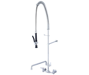 Central Brass 80047-ULE60-AD23 Two Handle Wallmount Pre-Rinse Faucet in Polished Chrome