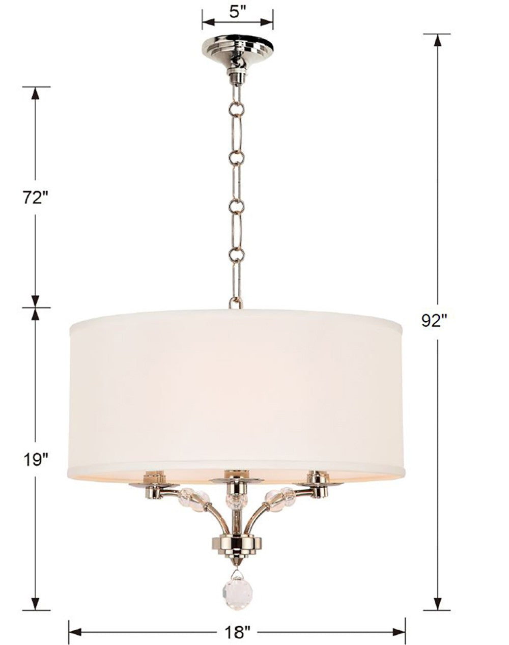 Mirage 3 Light Polished Nickel Semi Flush Mount 8005-PN_CEILING