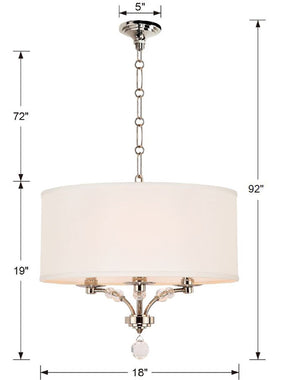 Mirage 3 Light Polished Nickel Semi Flush Mount 8005-PN_CEILING