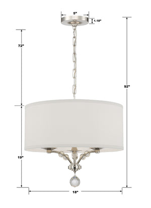 Mirage 3 Light Polished Nickel Chandelier 8005-PN