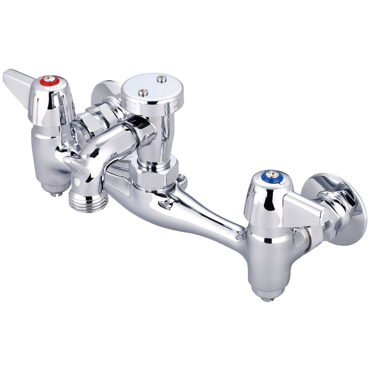 Central Brass 80050-U-I Two Handle Wallmount Service Sink Faucet in Polished Chrome
