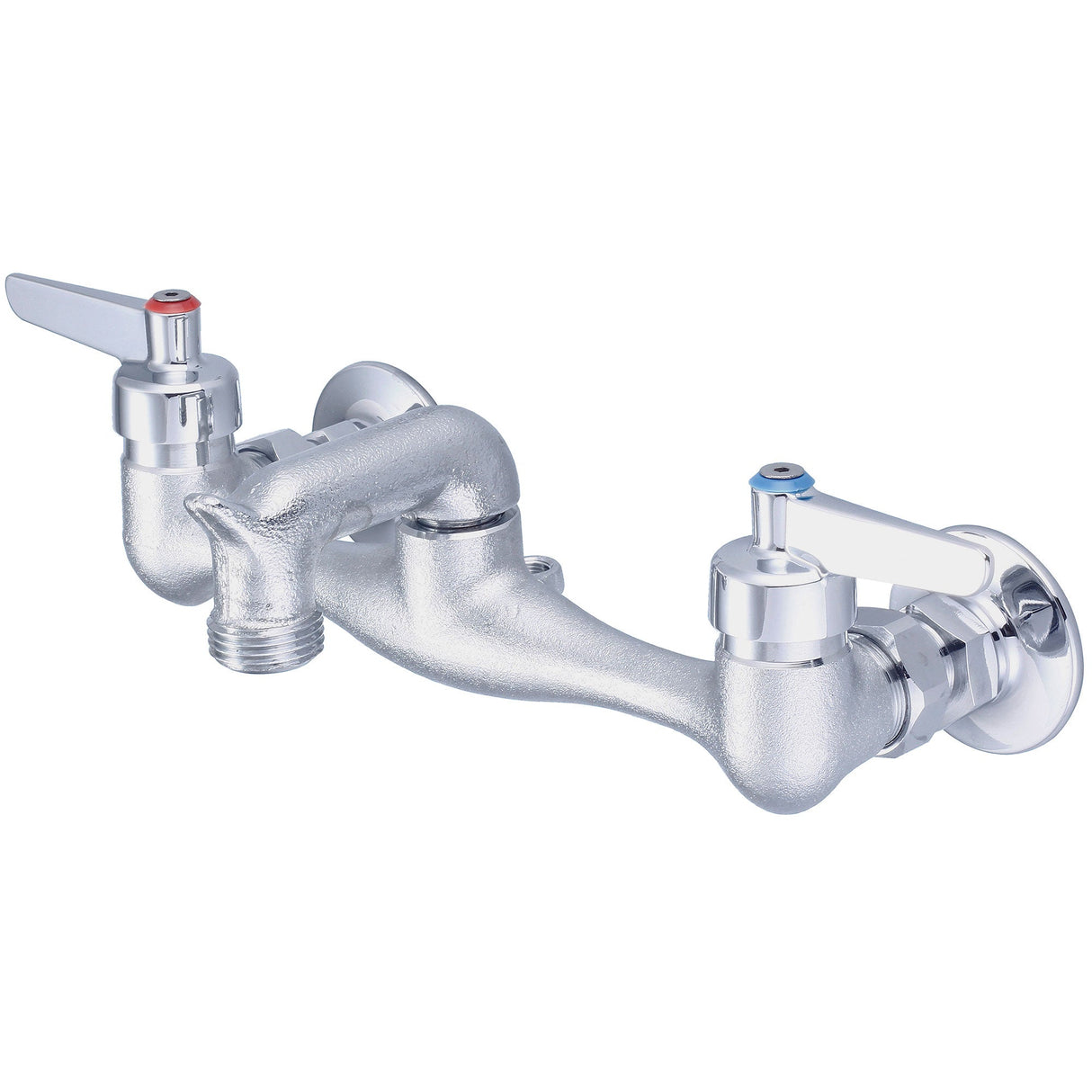 Central Brass 80051-ULERC Two Handle Wallmount Service Sink Faucet in Rough Chrome