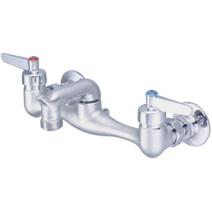 Central Brass 80051-ULERC Two Handle Wallmount Service Sink Faucet in Rough Chrome