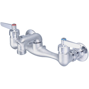 Central Brass 80051-ULERC Two Handle Wallmount Service Sink Faucet in Rough Chrome
