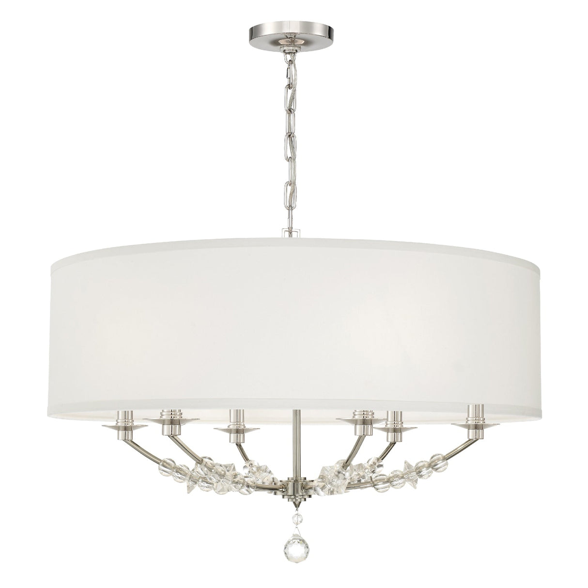 Mirage 6 Light Polished Nickel Drum Shade Chandelier 8006-PN