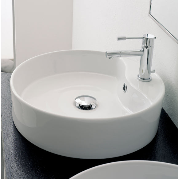 Round White Ceramic Vessel Sink