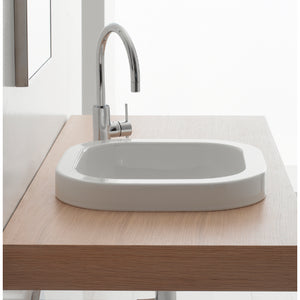 Square White Ceramic Drop In Sink