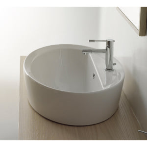 Oval-Shaped White Ceramic Drop In Sink