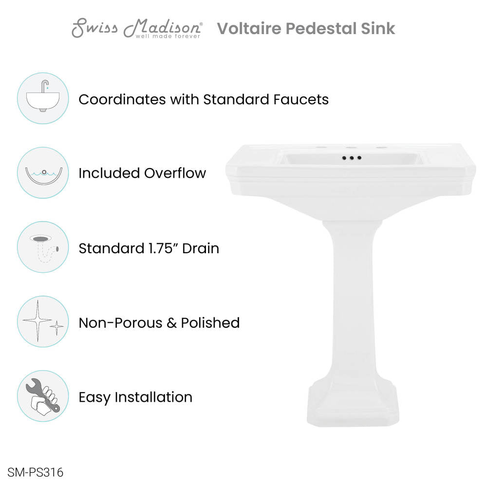 Voltaire Two-Piece Pedestal Sink