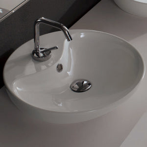 Round White Ceramic Vessel Sink