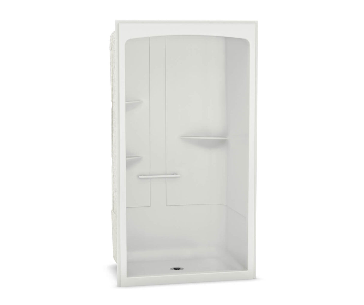 MAAX 107004-L-000-001 ALLIA SHR-4834 Acrylic Alcove Center Drain One-Piece Shower in White