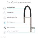 Troyes Single Handle, Pull-Down Kitchen Faucet in Brushed Nickel