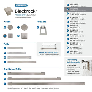 Amerock Cabinet Knob Satin Nickel 1-3/16 inch (30 mm) Length Blackrock 1 Pack Drawer Knob Cabinet Hardware