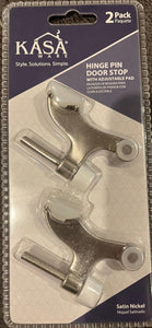 KasaWare KFD1-A-SN2 Hinge Pin Door Stop with Adjustable Pad, 2-pack