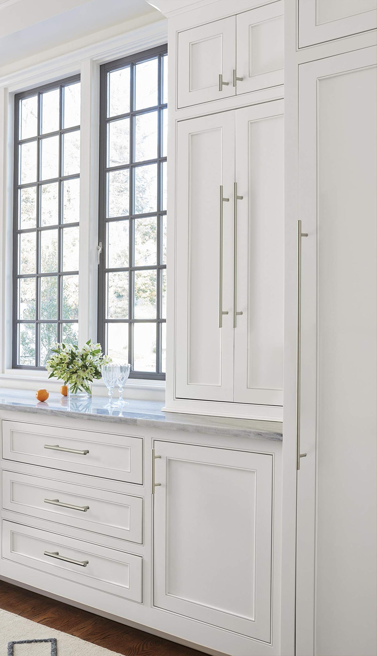Amerock Cabinet Pull Sterling Nickel 25-3/16 inch (640 mm) Center to Center Bar Pulls 1 Pack Drawer Pull Drawer Handle Cabinet Hardware