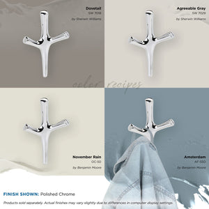 Amerock HBX3701626 Kodiak Triple Prong Decorative Wall Hook Polished Chrome Hook for Coats, Hats, Backpacks, Bags Hooks for Bathroom, Bedroom, Closet, Entryway, Laundry Room, Office