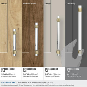 Amerock BP36661CBBZ Clear/Golden Champagne Cabinet Pull 8 in (203 mm) Center-to-Center Cabinet Handle Glacio Drawer Pull Kitchen Cabinet Handle Furniture Hardware