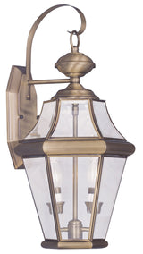 Livex Lighting 2261-01 Georgetown 2-Light Outdoor Wall Lantern, Antique Brass