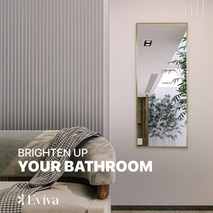Eviva Gold 72" x 30" Rectangular Gold Metal Framed Mirror
