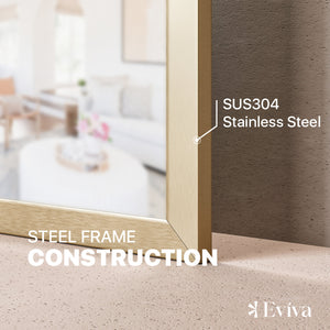 Eviva Gold 72" x 30" Rectangular Gold Metal Framed Mirror