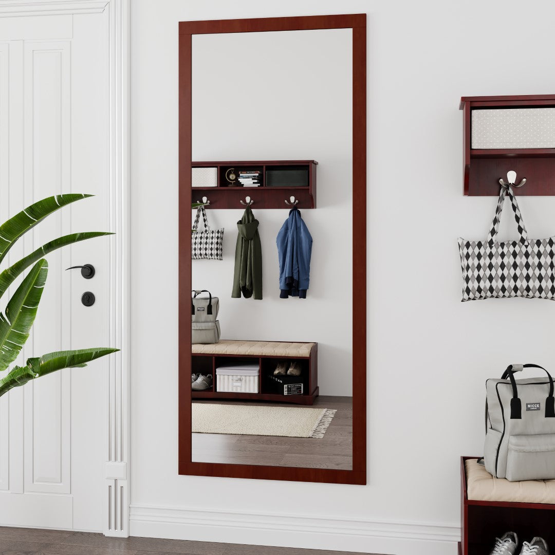 Eviva New York 60" x 30" Rectangular Brown Wooden Framed Mirror