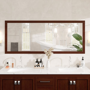 Eviva New York 60" x 30" Rectangular Brown Wooden Framed Mirror