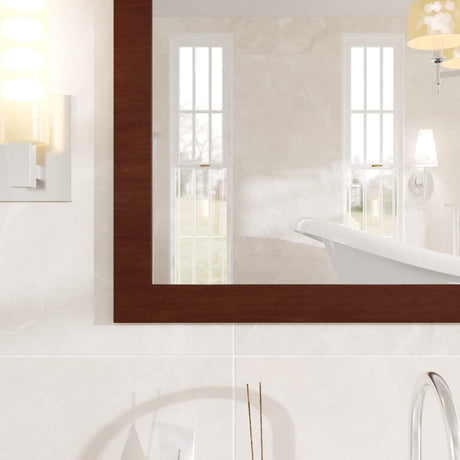 Eviva New York 60" x 30" Rectangular Brown Wooden Framed Mirror