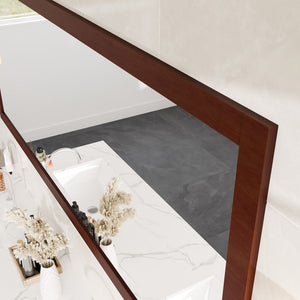 Eviva New York 60" x 30" Rectangular Brown Wooden Framed Mirror