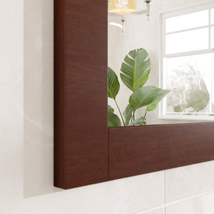 Eviva New York 60" x 30" Rectangular Brown Wooden Framed Mirror